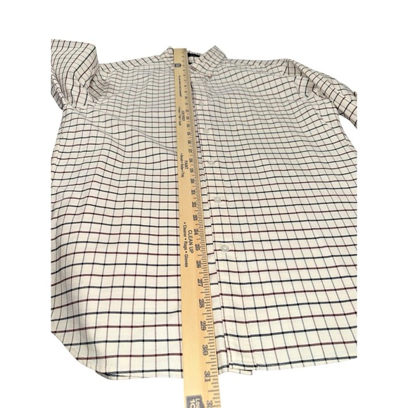 J. Crew Shirt Flex‎ Oxford MENS LARGE SLIM PRE-OWNED CHECK 100% COTTON OFF-WHITE - Picture 6 of 9